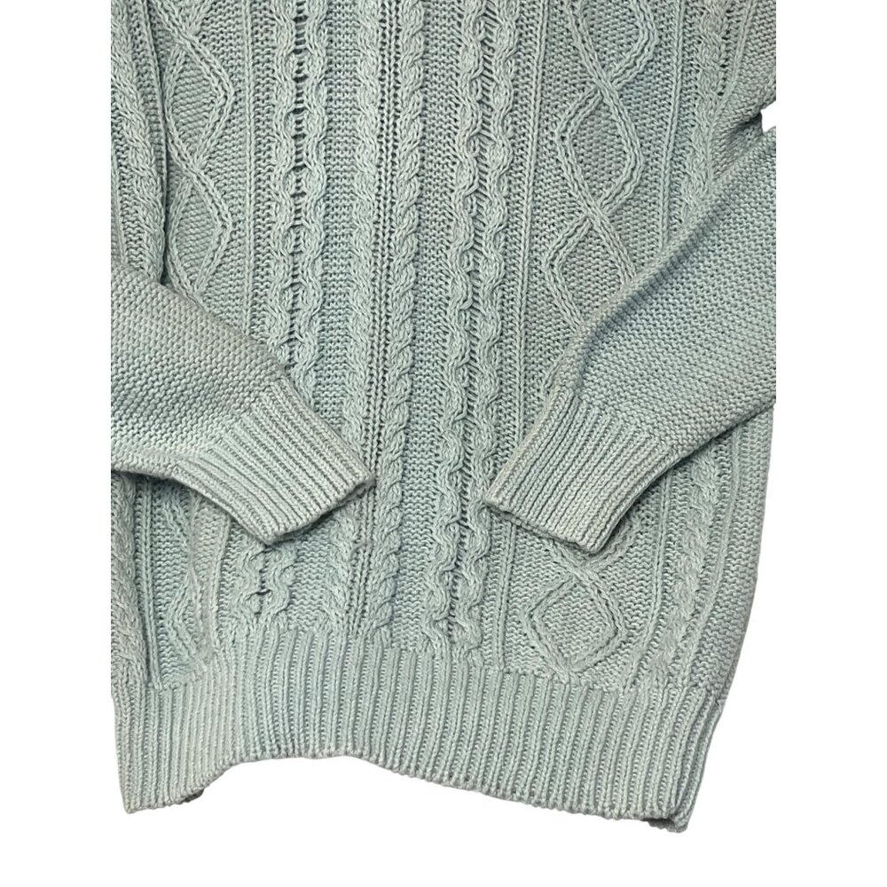 Fenn Wright & Manson Cable Knit Sweater Fisherman Light Blue Size Medium - Picture 3 of 12